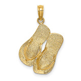 Image of 14K Yellow Gold Sanibel Island w/ Large Double Flip-Flop Pendant