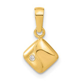 Image of 14K Yellow Gold Satin & Polished CZ Pendant