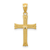 Image of 14K Yellow Gold Satin Cross Pendant