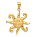 Image of 14K Yellow Gold Satin Polished Sun Pendant