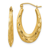 Image of 27mm 14K Yellow Gold Satin Shiny-Cut Hollow Hoop Earrings