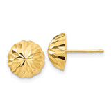 Image of 9.5mm 14K Yellow Gold Shiny-Cut 10mm Domed Stud Post Earrings