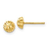 Image of 5mm 14K Yellow Gold Shiny-Cut 5mm Domed Stud Post Earrings