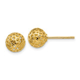 Image of 8mm 14K Yellow Gold Shiny-Cut Bead Stud Post Earrings TL916