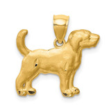 Image of 14k Yellow Gold Shiny-cut Beagle Pendant