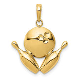 Image of 14K Yellow Gold Shiny-Cut Bowling Theme Pendant