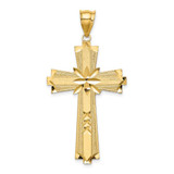 Image of 14K Yellow Gold Shiny-Cut Cross Pendant C4759