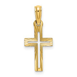 Image of 14K Yellow Gold Shiny-Cut Cross Pendant K8499
