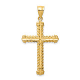 Image of 14K Yellow Gold Shiny-Cut Cross Pendant XR1703
