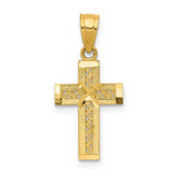Image of 14K Yellow Gold Shiny-Cut Cross w/ X Center Pendant