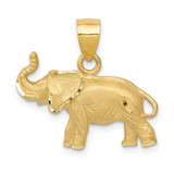 Image of 14K Yellow Gold Shiny-Cut Elephant Pendant