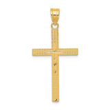 Image of 14K Yellow Gold Shiny-Cut Latin Cross Pendant D3571
