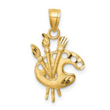Image of 14k Yellow Gold Shiny-Cut Paint Palette Pendant