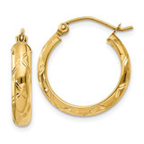 Image of 13mm 14K Yellow Gold Shiny-Cut Polished Hoop Earrings