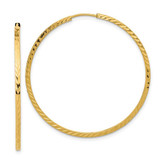 Image of 40mm 14K Yellow Gold Shiny-Cut Square Tube Endless Hoop Earrings TF999