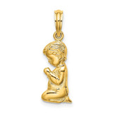 Image of 14K Yellow Gold Sideways Praying Boy Pendant