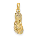 Image of 14K Yellow Gold Single Polished Strap Flip-Flop Pendant K7291