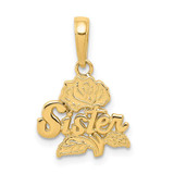 Image of 14K Yellow Gold Sister Rose Pendant
