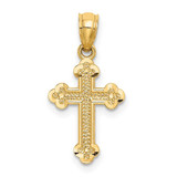 Image of 14K Yellow Gold Small Budded Cross Pendant