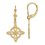 Image of 34.5mm 14K Yellow Gold Small Celtic Eternity Knot Leverback Earrings