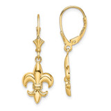 Image of 33mm 14K Yellow Gold Small Fleur-De-Lis Leverback Earrings