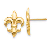 Image of 15mm 14K Yellow Gold Small Fleur-De-Lis Stud Earrings