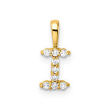 Image of 14K Yellow Gold Small Initial I Diamond Pendant