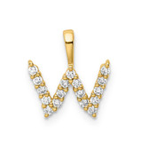 Image of 14K Yellow Gold Small Initial W Diamond Pendant