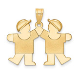 Image of 14K Yellow Gold Solid Double Boys Pendant