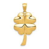 Image of 14K Yellow Gold Solid Polished 4-Leaf Clover Pendant