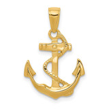Image of 14K Yellow Gold Solid Polished Anchor Pendant C2487
