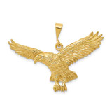 Image of 14K Yellow Gold Solid Polished Eagle Pendant C2435