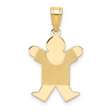 Image of 14K Yellow Gold Solid Satin Boy Jumping Pendant XK108