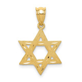 Image of 14K Yellow Gold Solid Satin Star Of David Pendant XR445
