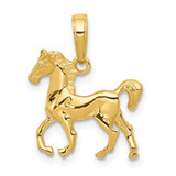 Image of 14K Yellow Gold Standing Horse Pendant