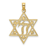 Image of 14K Yellow Gold Textured Star Of David Pendant