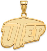 Image of 14K Yellow Gold The University of Texas at El Paso Lg Pendant LogoArt 4Y002UTE