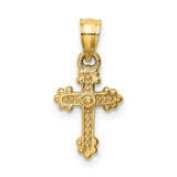 Image of 14K Yellow Gold Tiny Budded Cross Pendant