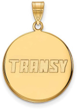 Image of 14K Yellow Gold Transylvania University Large Disc Pendant by LogoArt