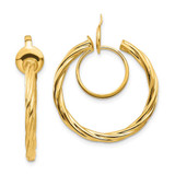 Image of 24mm 14K Yellow Gold Twisted Non-Pierced Hoop Earrings