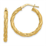 Image of 32mm 14K Yellow Gold Twisted Textured Hoop Earrings TH694