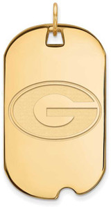 Image of 14K Yellow Gold University of Georgia Large Dog Tag by LogoArt