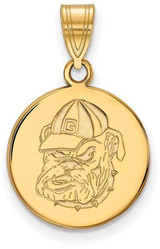 Image of 14K Yellow Gold University of Georgia Medium Pendant by LogoArt (4Y079UGA)