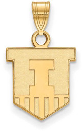 Image of 14K Yellow Gold University of Illinois Small Pendant by LogoArt (4Y044UIL)