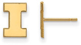 Image of 14K Yellow Gold University of Illinois X-Small Post Earrings by LogoArt 4Y008UIL