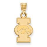 14K Yellow Gold University of Iowa Small Pendant by LogoArt (4Y074UIA)