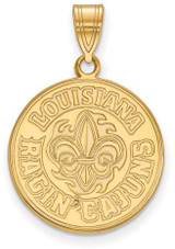 Image of 14K Yellow Gold University of Louisiana at Lafayette Large Pendant by LogoArt