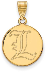 Image of 14K Yellow Gold University of Louisville Medium Disc Pendant by LogoArt