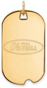 Image of 14K Yellow Gold University of Mississippi Large Dog Tag by LogoArt