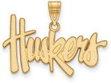 Image of 14K Yellow Gold University of Nebraska Large Pendant by LogoArt (4Y004UNE)